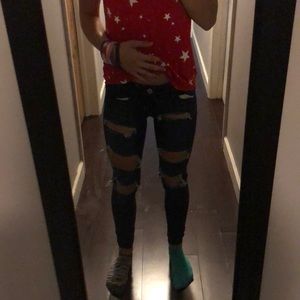 american eagle ripped jeans